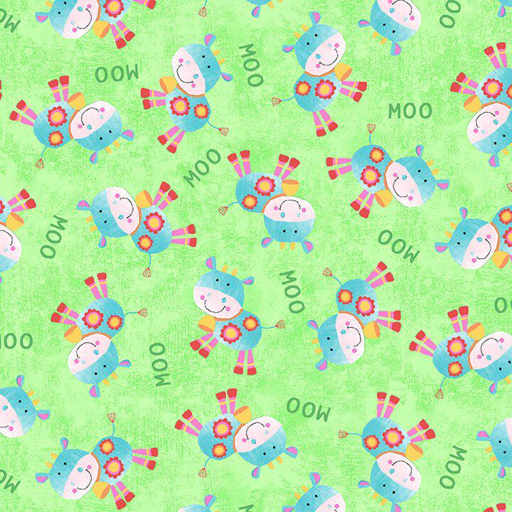 Oink Moo - Cows - Blank Quilting - 9687-66 Green