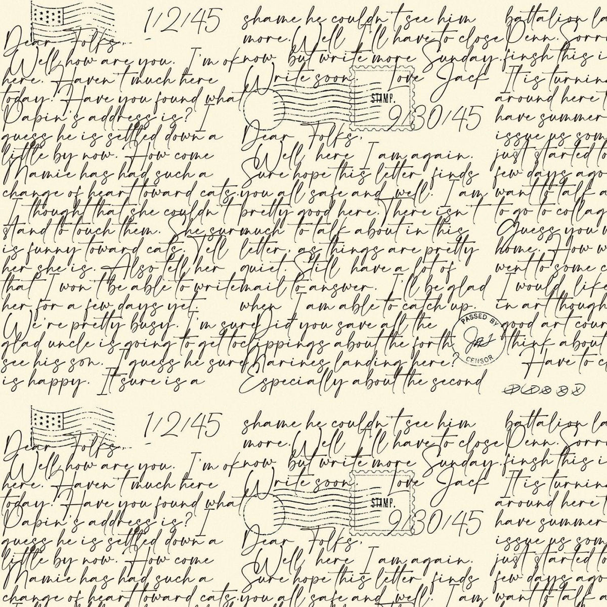Dear Folks Parchment - Art Journal - J. Wecker Frisch - Riley Blake - C13034R-PARCHMENT