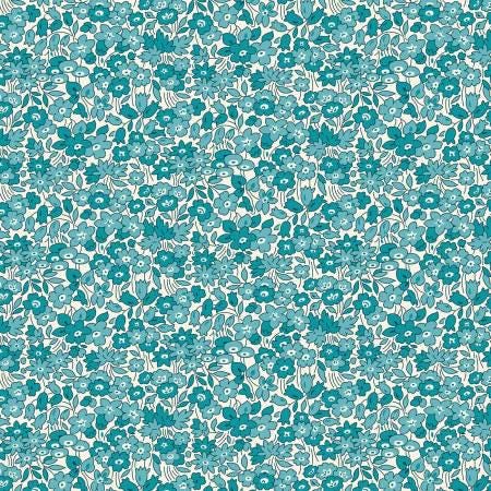 Blue Tonal Flowers - Sentiments - Kaye England - Wilmington Prints - 98725-144