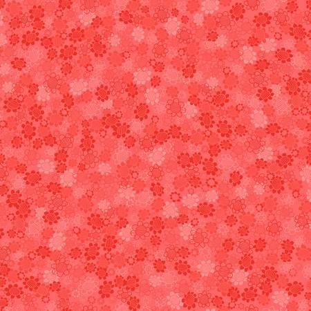 Fabric - Red - Flower Power - Flamingo - RJR Fabrics - 3640J-001
