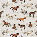 Wild Horses Racing - Cream - Timeless Treasures - CD2630-CREAM