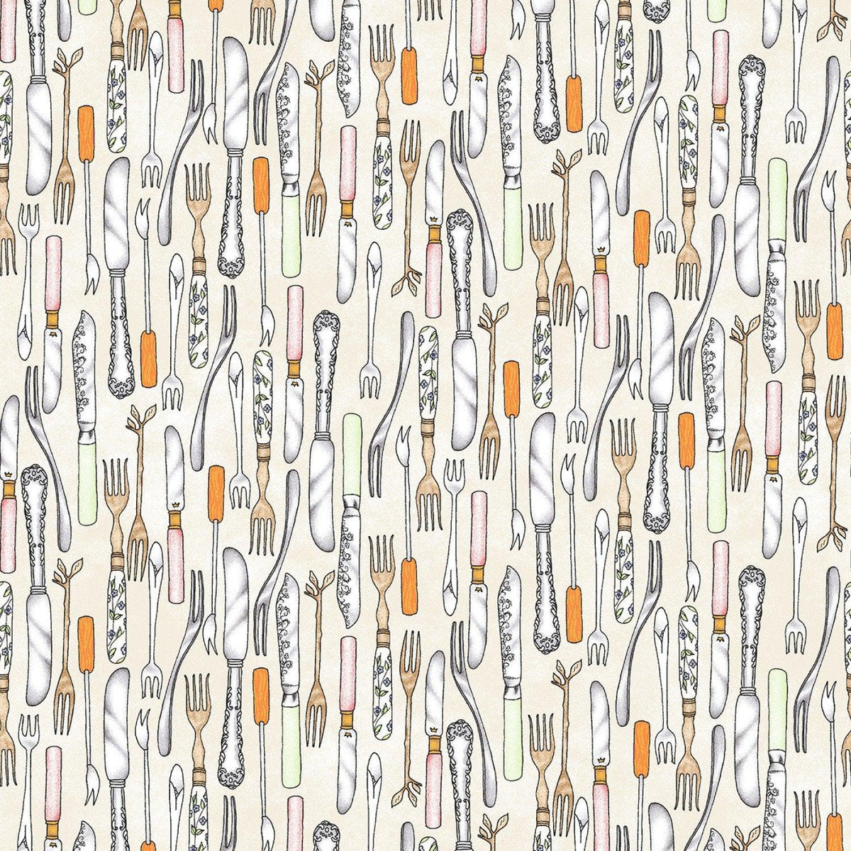 Cream Knife and Fork - Fancy Fruit - Kris Lammers - Maywood Studio - 10306M-E
