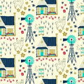 Homestead Life - Happy Day Blue Vignette - 51518-2 - Judy Jarvi - Windham Fabrics