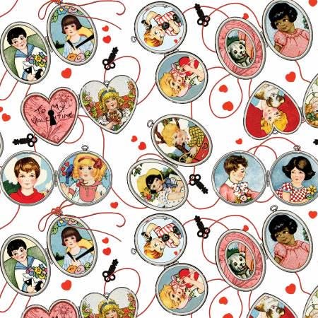 Key to My Heart - White - All My Heart - J. Wecker Frisch - Riley Blake Designs - CD14135R-WHITE