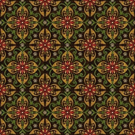 Brown Medallion Tiles - Chicken Shack - Jan Matt - Henry Glass - 3310-38