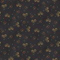 Blue Tossed Outline Floral - Hannah West - Henry Glass - 2918-77