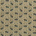 Fabric - Flowers - Blue on Tan - Robert Kaufman - AZU205124