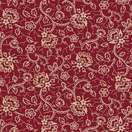 Red Allegiance Lacy Flowers Patriotic - P&B Textiles - ALLE05554-R