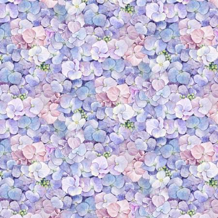Fabric - Lavender Hydrangea Petals - Elizabeths Studio - 34004E-LAVENDER