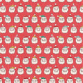 Red Santa Heads - Oh What Fun - Poppie Cotton - OF23318