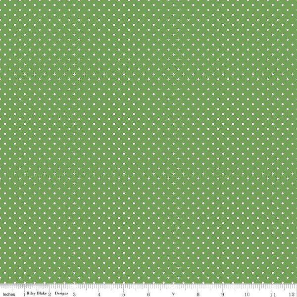 White Swiss Dot on Clover Green - Riley Blake Designs - C670-CLOVER