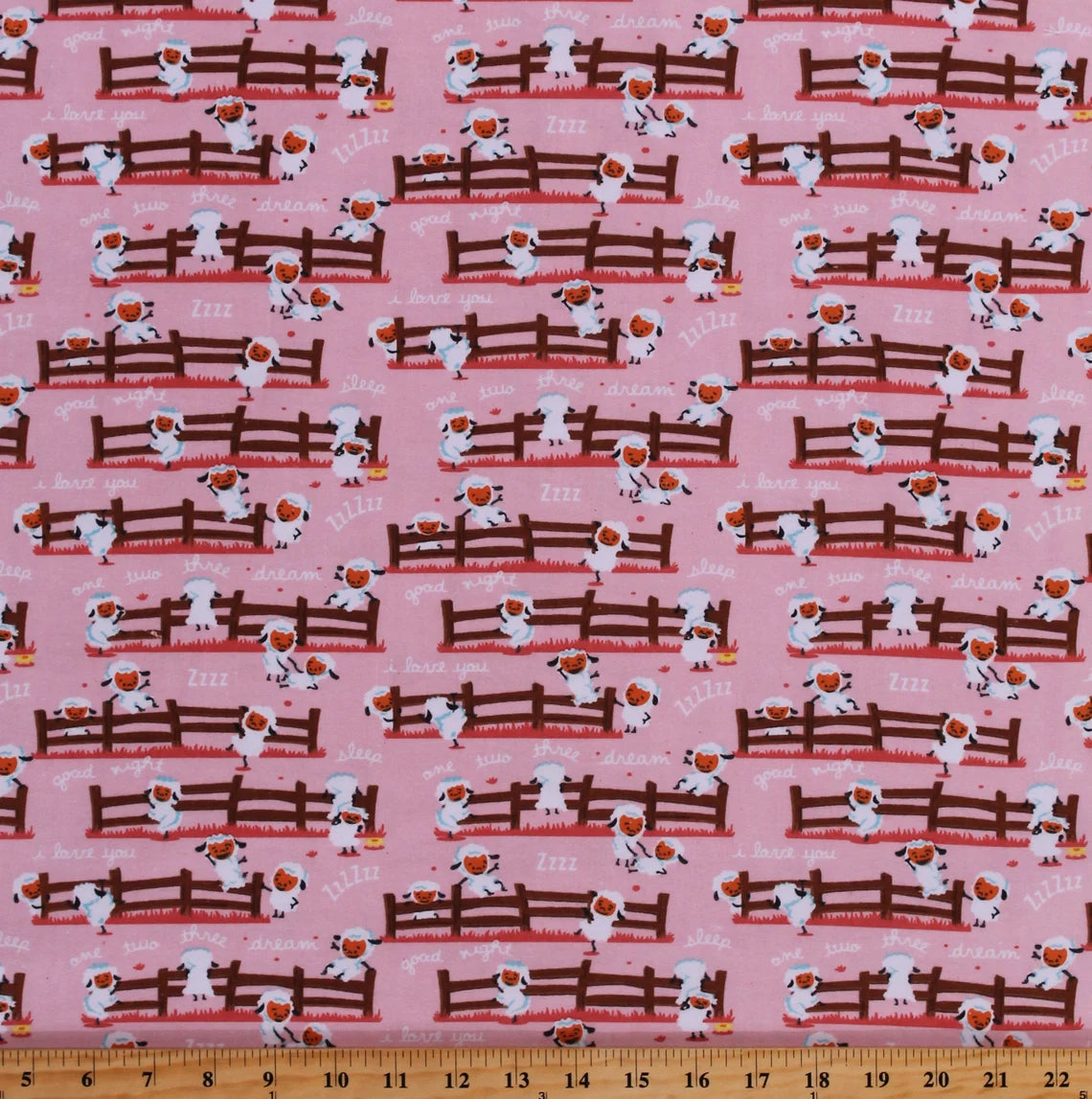 Fabric - Flannel - Riley Blake - Harmony Farm - Sheep Dream