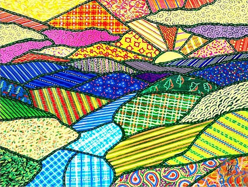 SunsOut Quilted Appalachian Sunset